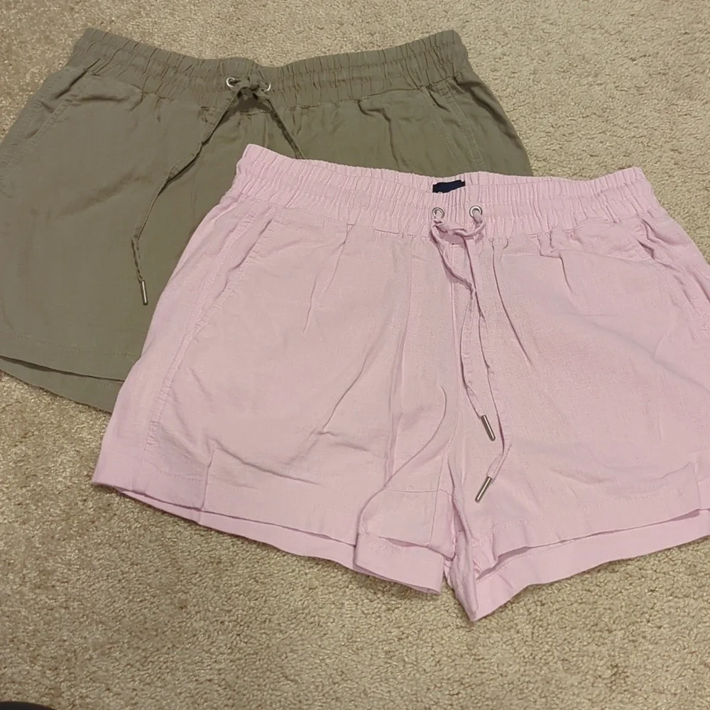 GAP Pink and Green Linen Shorts - Picture 7 of 7